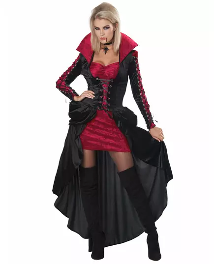 Déguisement vampire a laçages luxe femme, Taille: Small (38/40)