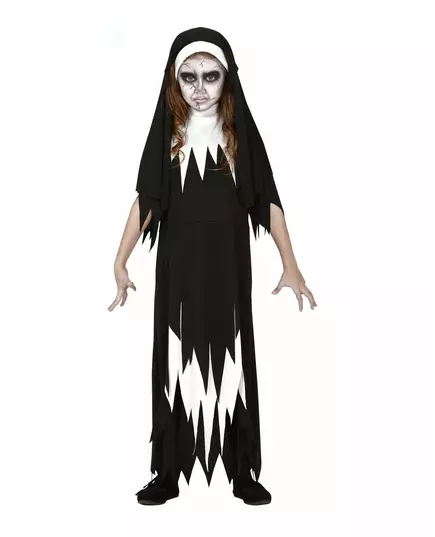 Déguisement zombie nonne fille, Taille: 10–12 ans (142–148 cm)