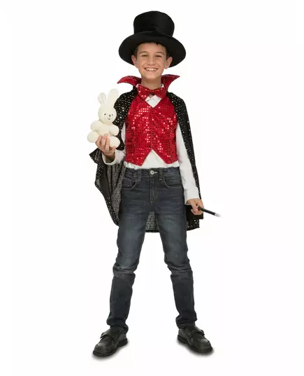 Kit déguisement avec accessoires magicien enfant, Taille: 6 ans (110–122 cm)