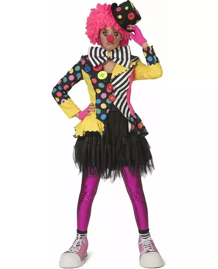 Veelkleurige clownsjas voor vrouwen, Maat: Small/Medium