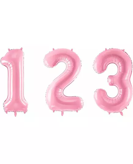 Ballon géant chiffre rose pastel 86 cm, Taille: 2