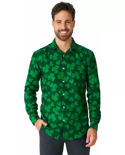 Saint Patrick Suitmeister™ herenoverhemd met klavertjes, Maat: Medium (EU 48–50)