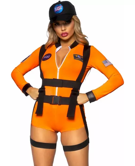Astronauten kostuum met sexy korte jumpsuit voor vrouwen, Maat: Small (36–38)