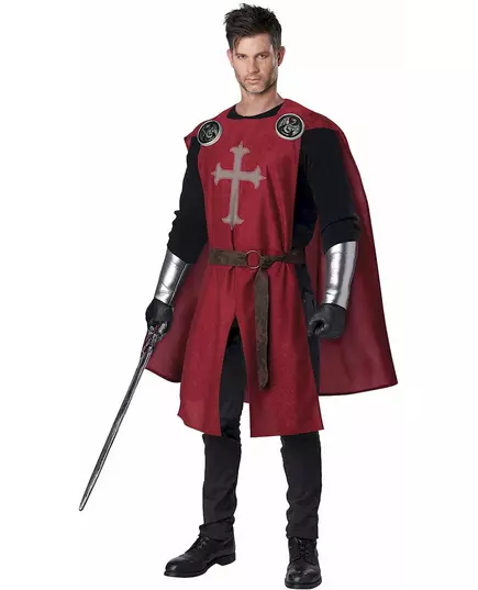 Déguisement chevalier rouge luxe adulte, Taille: Small/Medium