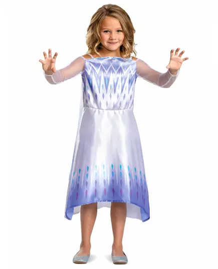 Déguisement classique blanc Elsa la reine des neiges 2™ fille, Taille: 5–6 ans (109–126 cm)