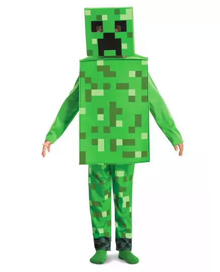 Klassiek Creeper Minecraft™ kinderkostuum, Maat: 5–6 jaar (109–126 cm)