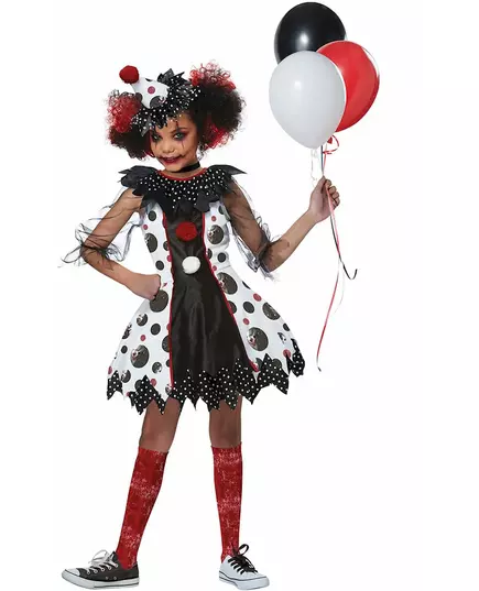 Déguisement clown effrayant luxe fille, Taille: 8–10 ans (140 cm)