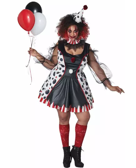 Déguisement clown psycho robe grande taille femme, Taille: XXX-Large (48/50)