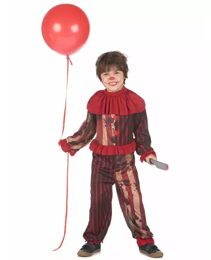 Costume de clown terrifiant rouge pour garçons, Taille: 7–9 ans (120–130 cm)