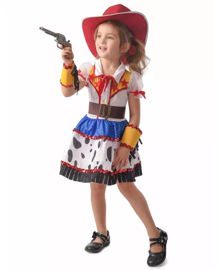Cartoon cowgirl kostuum voor meisjes, Maat: 3–4 jaar (92–104 cm)