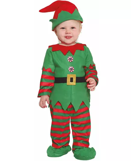 Kerst Elf Verkleedkleren Groen Baby, Maat: 18–24 maanden (89–93cm)