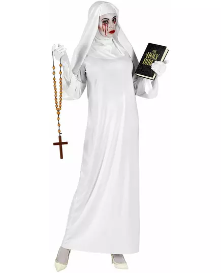 Witte nonnen spookkostuum grote maat vrouw, Maat: XXX-Large
