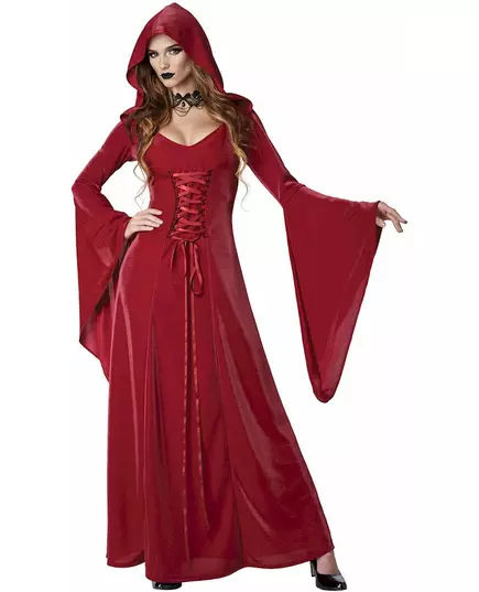 Gothic rode jurk kostuum voor dames, Maat: X-Small (36/38)
