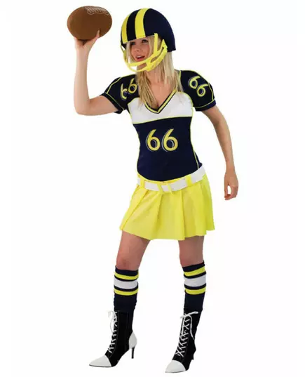 Déguisement joueuse football américain jaune femme, Taille: XL