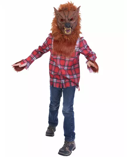 Jongen weerwolf vermomming, Maat: 7–9 jaar (120–130 cm)