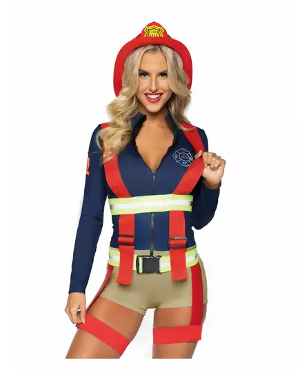 Déguisement luxe short pompier sexy femme, Taille: Medium (40–42)