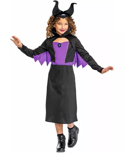 Klassieke Maleficent™ meisjesvermomming, Maat: 5–6 jaar (109–126 cm)