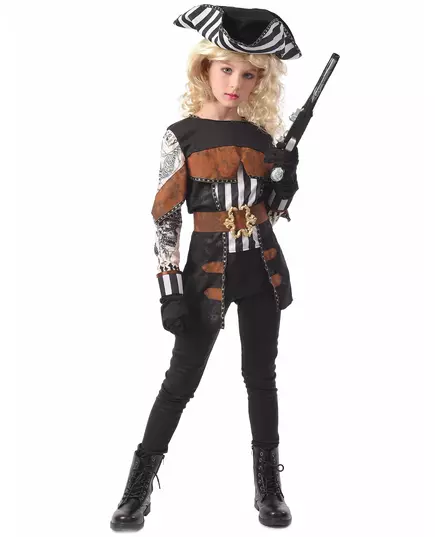 Déguisement pirate tatouée fille, Taille: 4–6 ans (110–120 cm)