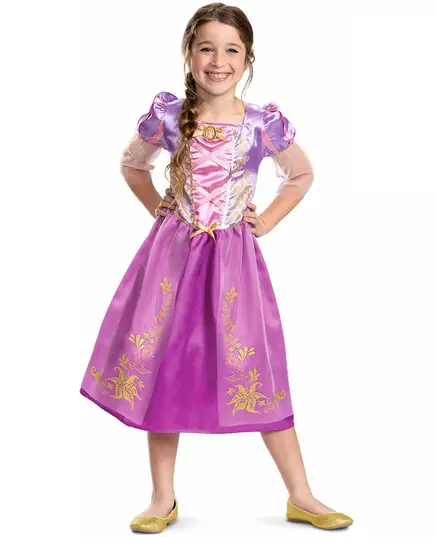 Rapunzel™ vermomming met glitters voor meisjes, Maat: 3–4 jaar (97–109 cm)