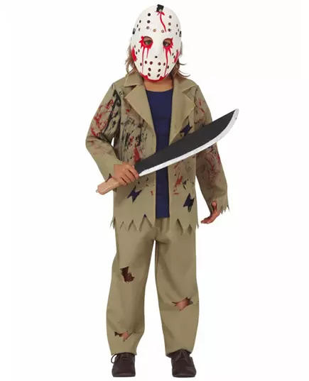 Vermomming machete-moordenaar, jongen, Maat: 10–12 jaar (142–148 cm)