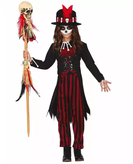 Mystieke voodoo vermomming voor meisjes, Maat: 9 jaar (125–135 cm)