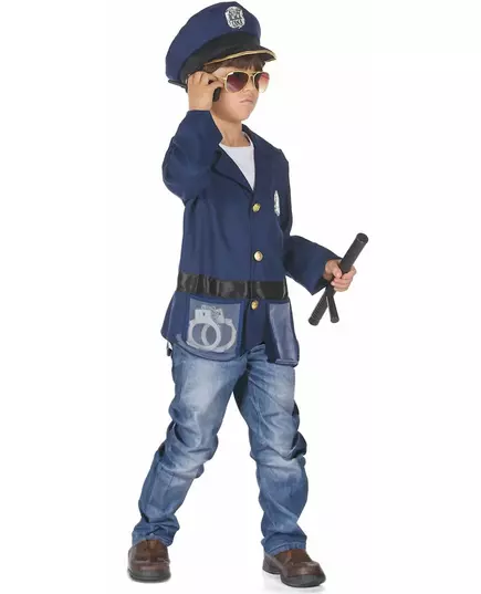 Déguisement avec accessoires policier enfant, Taille: 3–4 ans (92–104 cm)