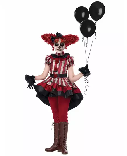 Déguisement vilain clown luxe fille, Taille: 8–10 ans (140 cm)