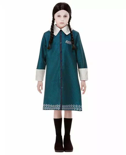Wednesday Addams Family™ kostuum voor meisjes, Maat: 4–6 jaar (115/128 cm)