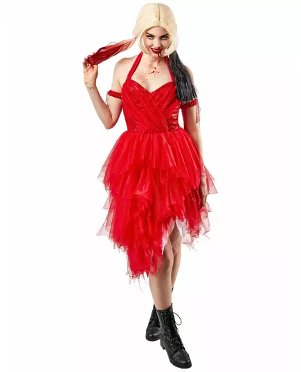 Robe rouge Harley Quinn™ femme - Suicide Squad 2™, Taille: Medium