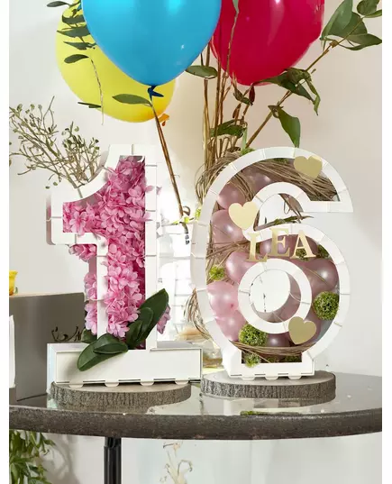 Structure de chiffres blancs pour ballons de 64 cm, Taille: 7