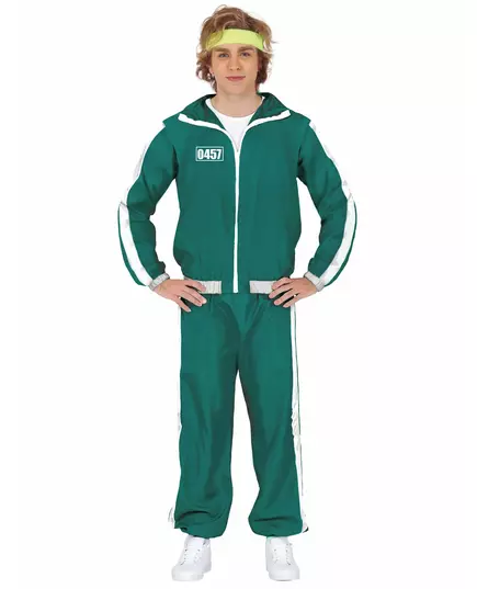 Survêtement vert de participant numéro 457 homme, Taille: Large (52–54)