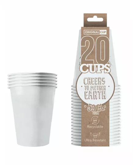 20 Amerikaanse witte recyclebare kartonnen bekers 53 cl, image 2