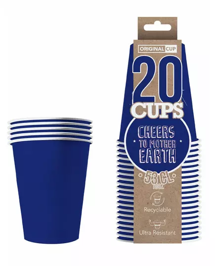 20 Amerikaans blauwe recyclebare kartonnen bekers 53 cl, image 2