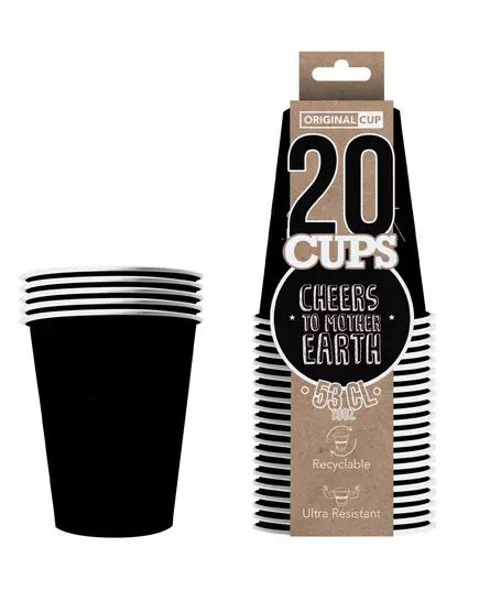 20 Gobelets américains carton recyclable noirs 53 cl, image 2