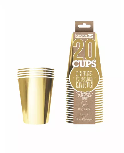 20 Gobelets américains carton recyclable or 53 cl, image 2