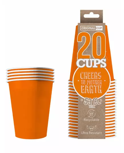 20 Gobelets américains carton recyclable orange 53cl, image 2