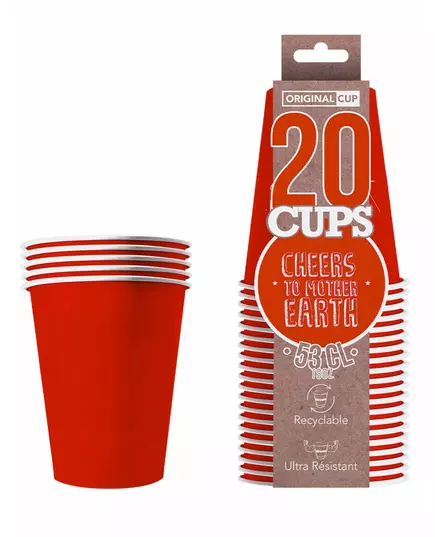 20 Gobelets américains carton recyclable rouges 53cl, image 2