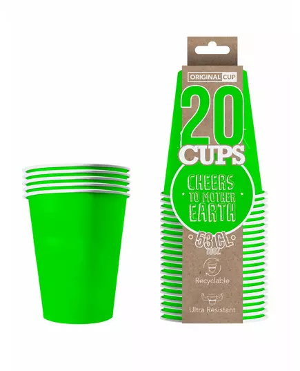 20 Gobelets américains carton recyclable verts 53 cl, image 2