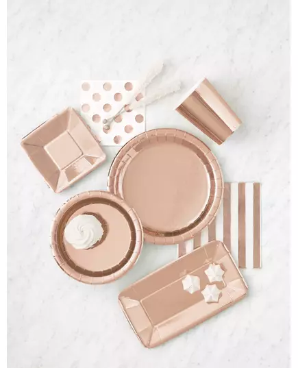 20 Petites assiettes en carton rose gold 19 cm, image 2