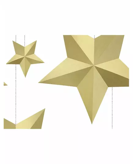 6 Etoiles à suspendre 3D dorées Noël, image 2