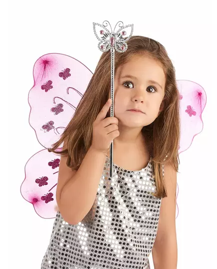 Baguette magique papillon rose adulte et enfant, image 2