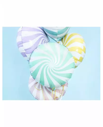 Ballon aluminium sucette menthe et blanc 45 cm, image 2