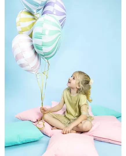 Ballon aluminium sucette rose et blanc 35 cm, image 2