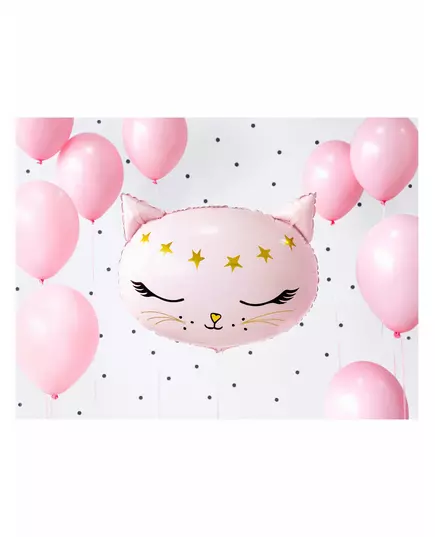 Ballon en aluminium chat rose 48 x 36 cm, image 2