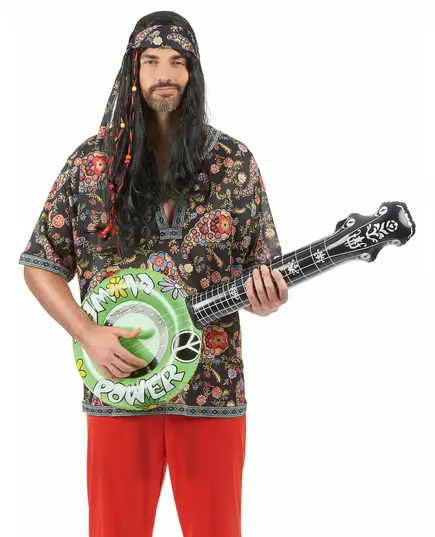 Banjo gonflable hippie orange, Couleur: Orange, image 2