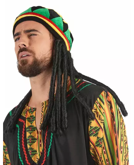 Bonnet rasta velours avec dreadlocks adulte, image 2