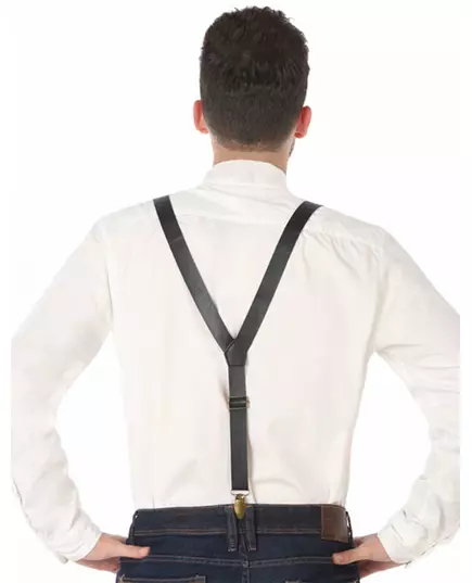 Zwarte kunstleren bretels voor volwassenen, image 2