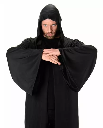 Lange donkere cape met capuchon voor mannen, image 2
