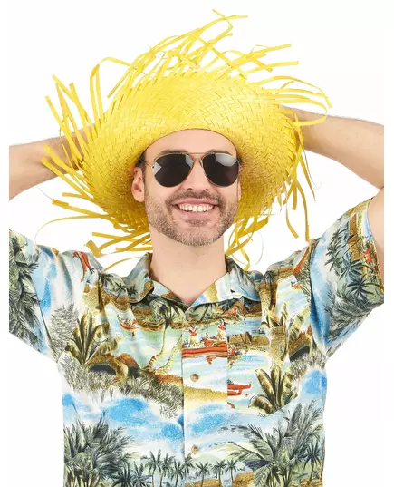 Chapeau Hawaï jaune adulte, image 2