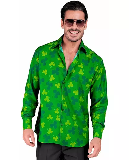 Heren St. Patrick's Day klavertjevier shirt met lange mouwen, Maat: XX-Large